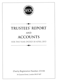 SPCK Trustees' Report and Accounts for the year ended 30th April 2013 (pdf, 1.7mb)